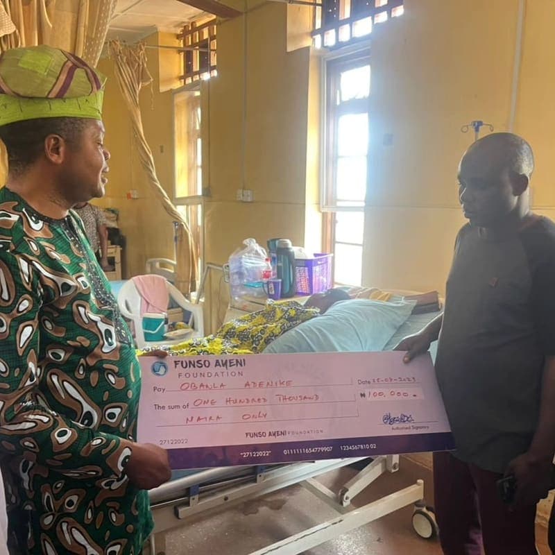 Direct outreach programme by the Funso Ayeni Foundation to offset hospital bills, Federal Medical Center, Ido, 2022.