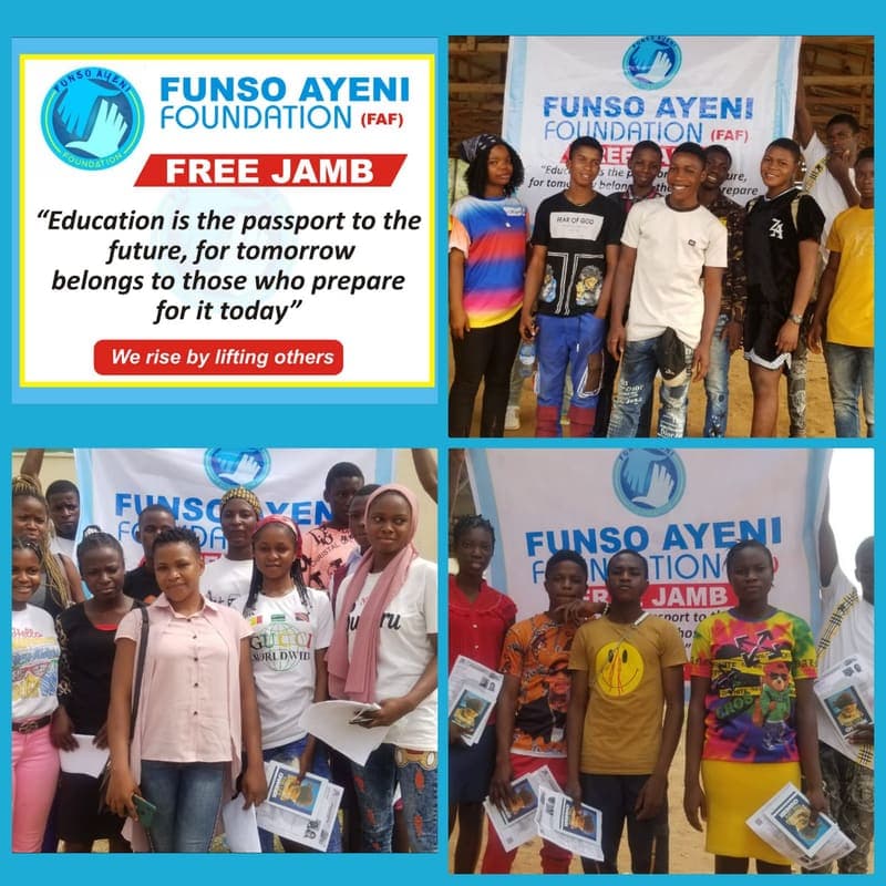 Free JAMB for applicants, Hope for All, 2016.